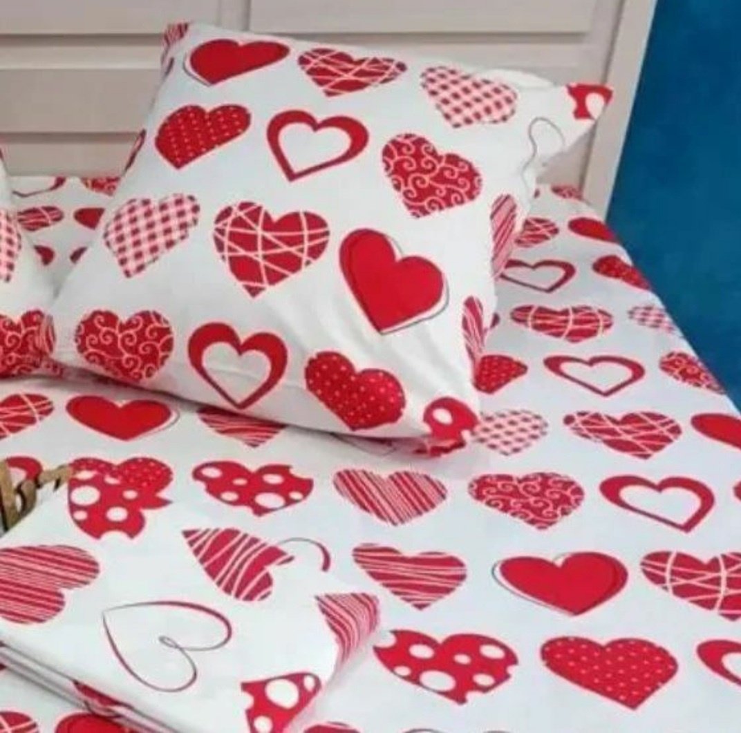 Комплект Love 1.5-спальный кретон, 1 наволочка: 65x65 см