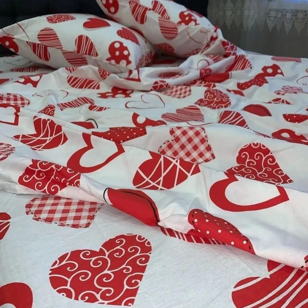 Комплект Love 1.5-спальный кретон, 1 наволочка: 65x65 см купить,0