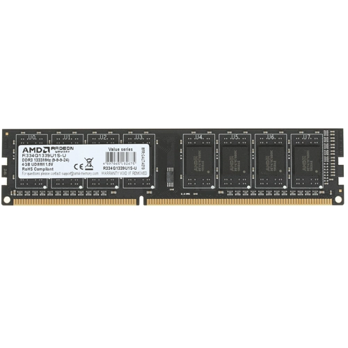 Оперативная память AMD Radeon R3 Value Series R334G1339U1S-U 1x4Gb
