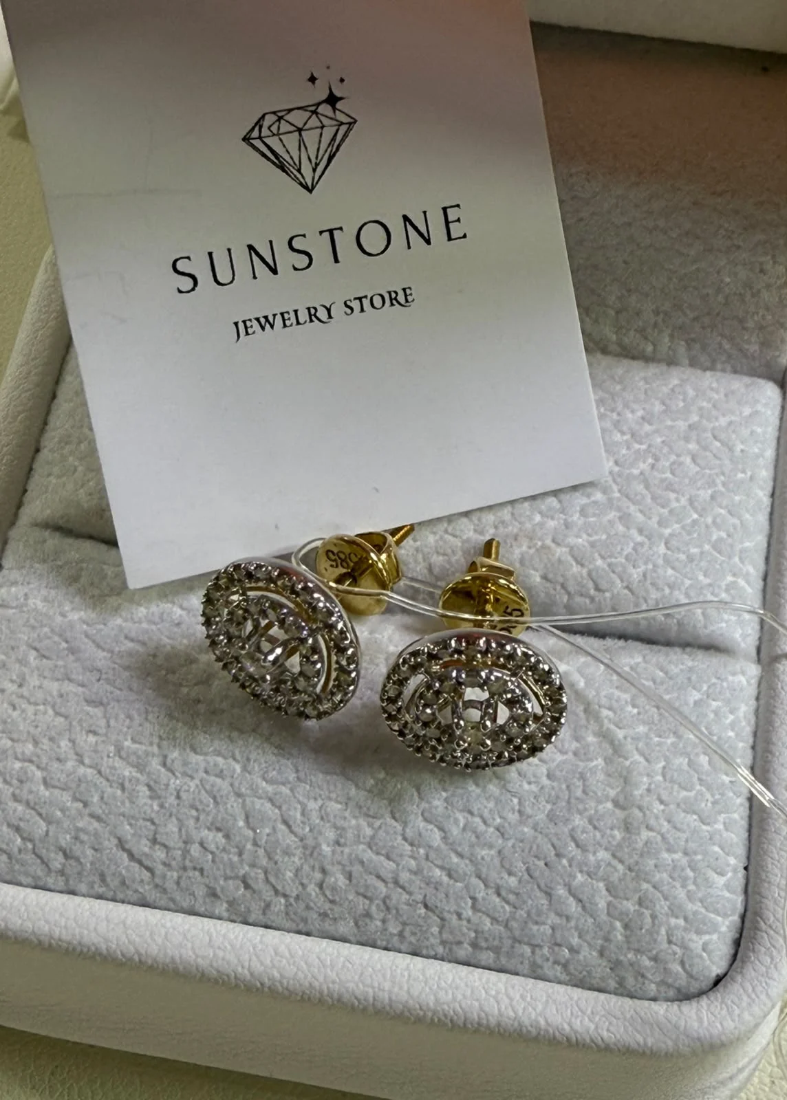 Серьги Sunstone S850 жёлтое золото 1.70гр  купить,260000