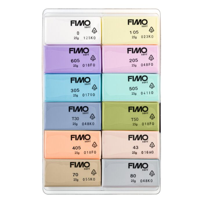 Набор полимерной глины Fimo Soft Пастельные цвета 12 блоков  купить,NaN