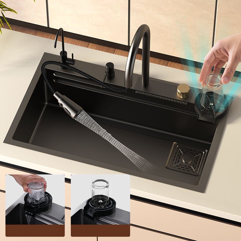 Кухонная мойка LUX842 dark gray врезная 75х45х22 см, нержавеющая сталь купить,0