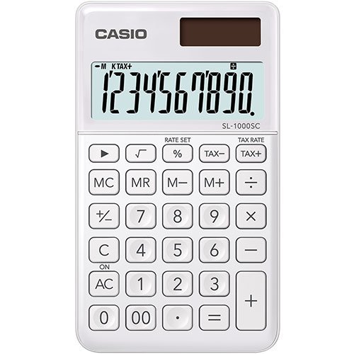 Калькулятор Casio SL-1000SC-WE-W-EP белый