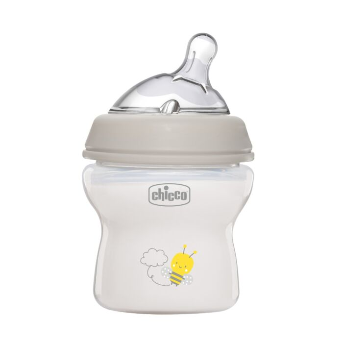 Бутылочка Chicco Natural Feeling 150 мл 0м+ силикон белая купить,NaN