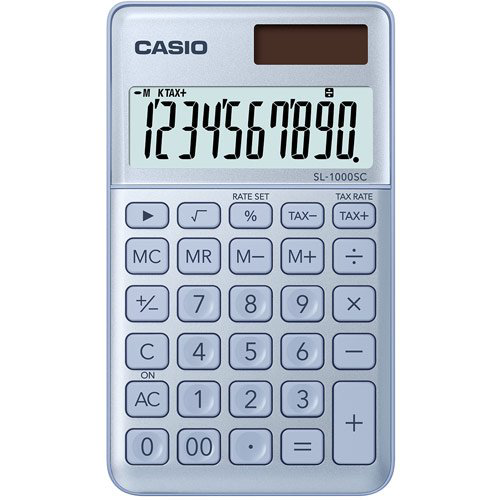 Калькулятор Casio SL-1000SC-BU-W-EP синий   