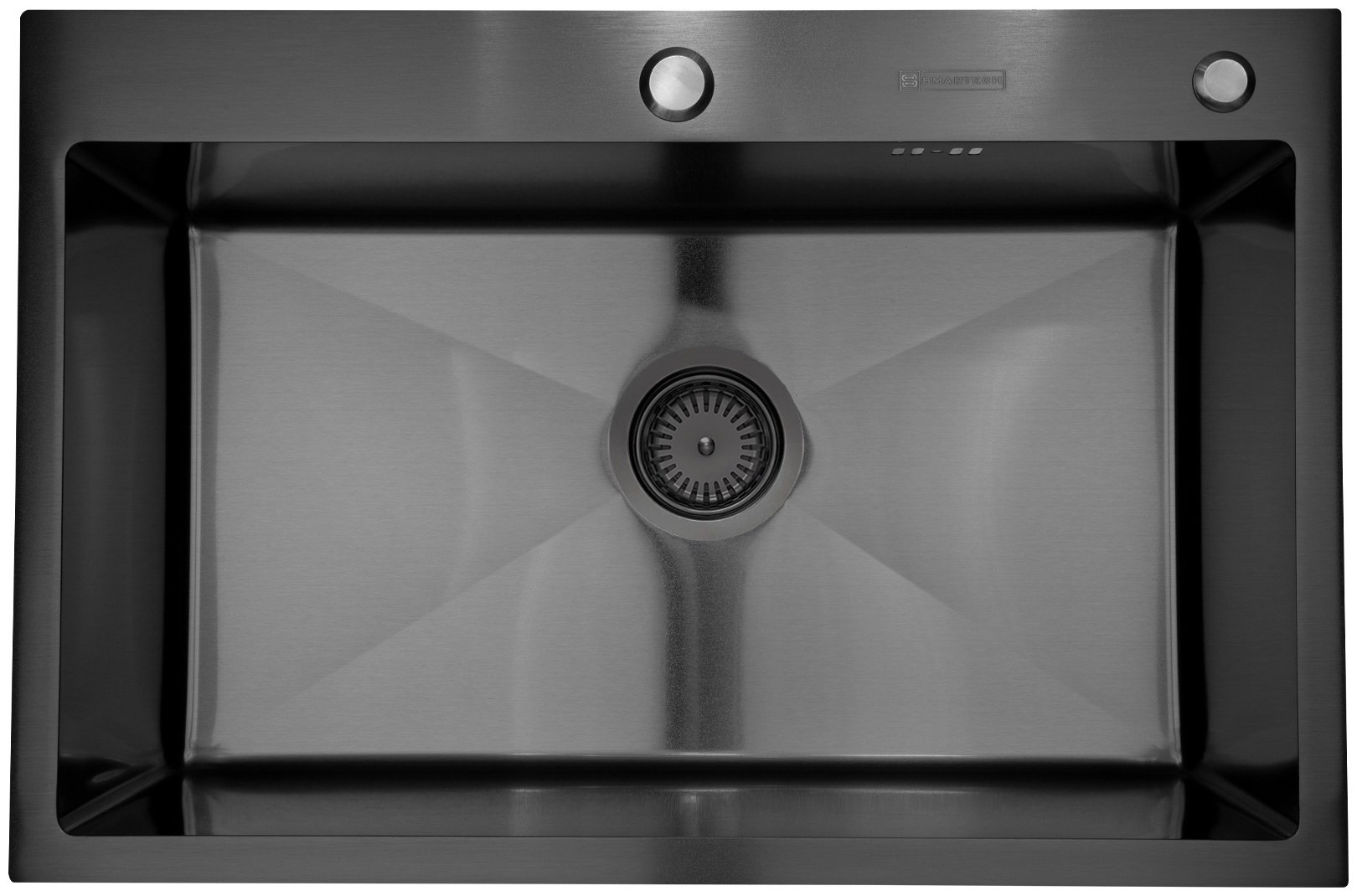 Кухонная мойка SMARTECH 326817 черный графит врезная 75х45х22 см, нержавеющая сталь