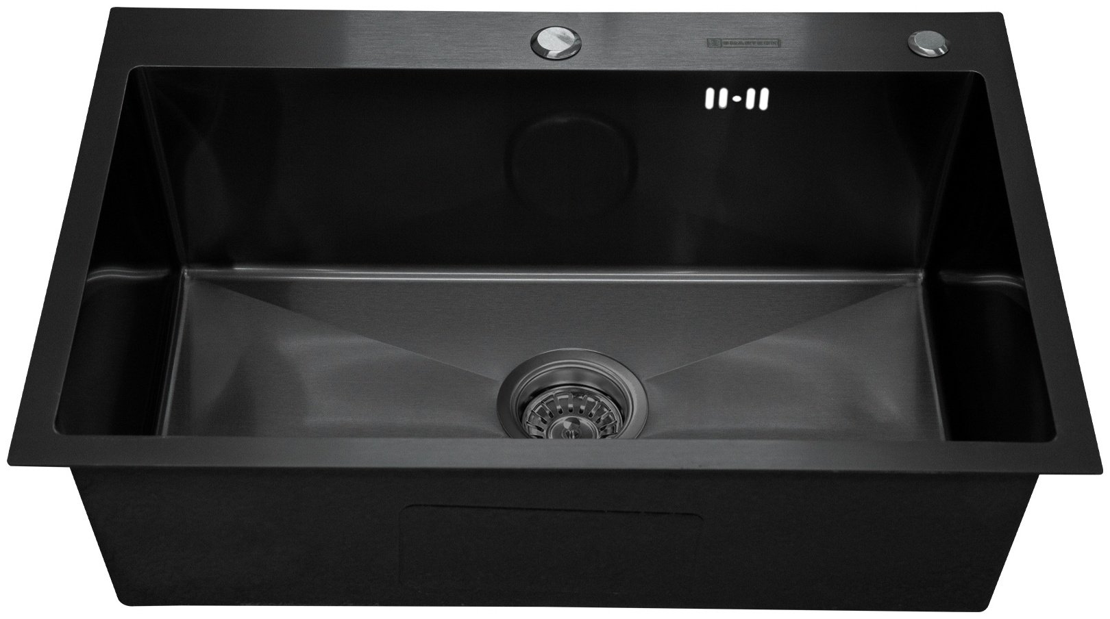 Кухонная мойка SMARTECH 326817 черный графит врезная 75х45х22 см, нержавеющая сталь