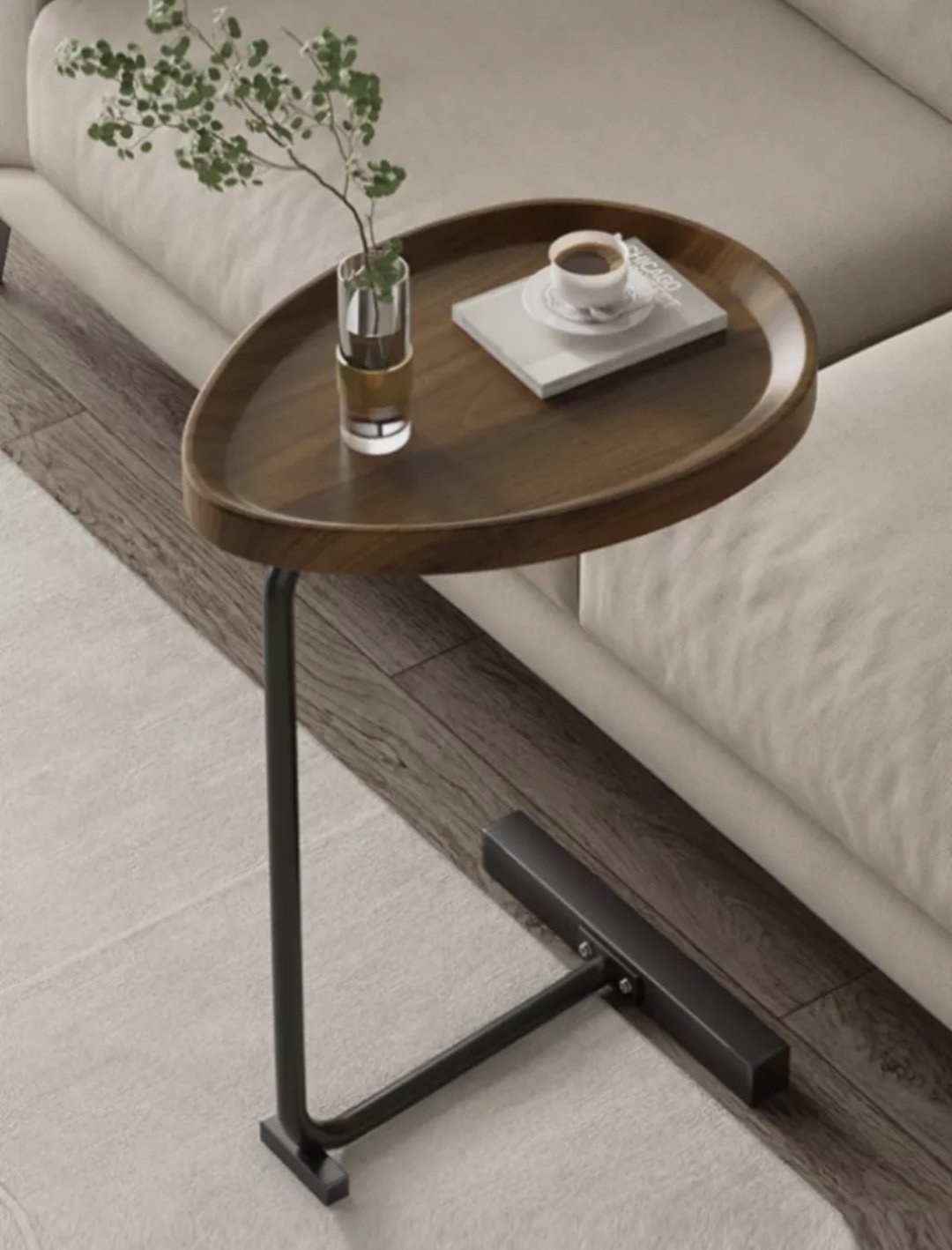 Журнальный столик приставной BJ003501, 45x30x62 см, черный, коричневый купить,0