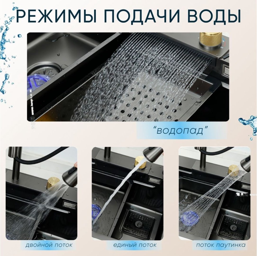 Кухонная мойка 696609 врезная 75х45х22 см, нержавеющая сталь купить,0
