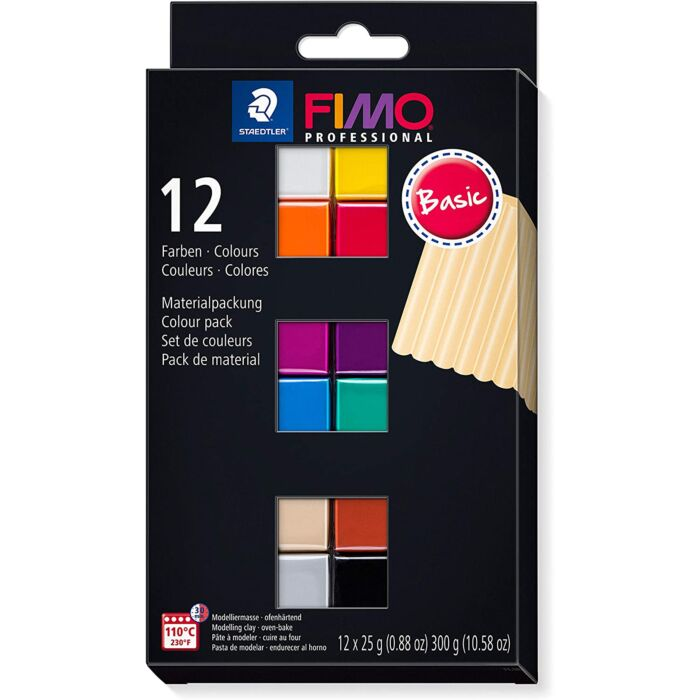 Набор полимерной глины Fimo professional doll Basic Colors 12 блоков  купить,NaN