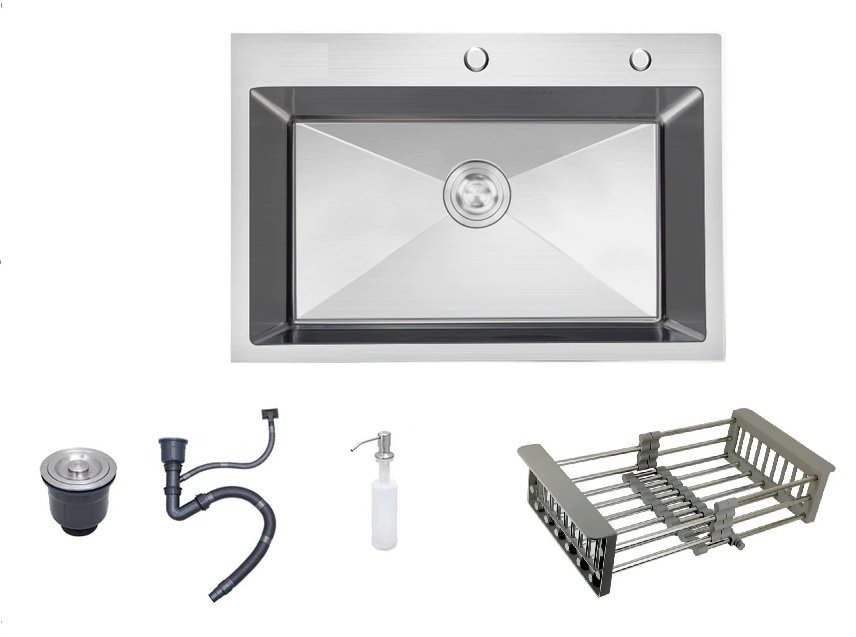 Кухонная мойка Мойка врезная сатин Сатин врезная 60х45х23 см, нержавеющая сталь