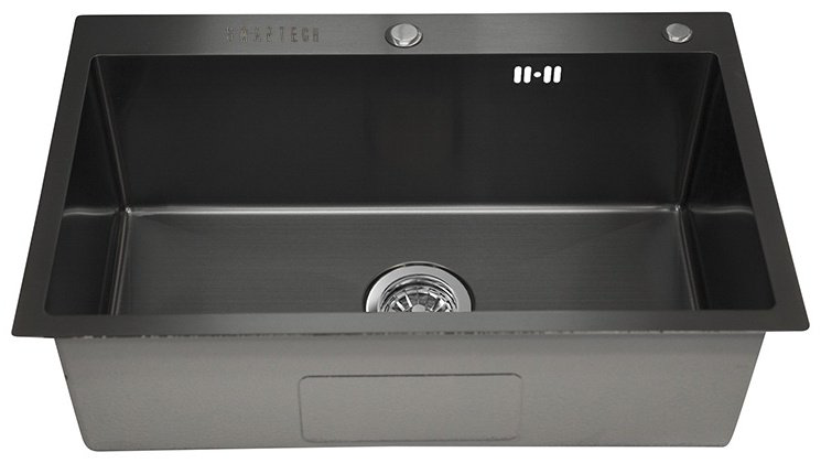 Кухонная мойка SMARTECH SM7545Black врезная 45х75х22 см, нержавеющая сталь купить,NaN