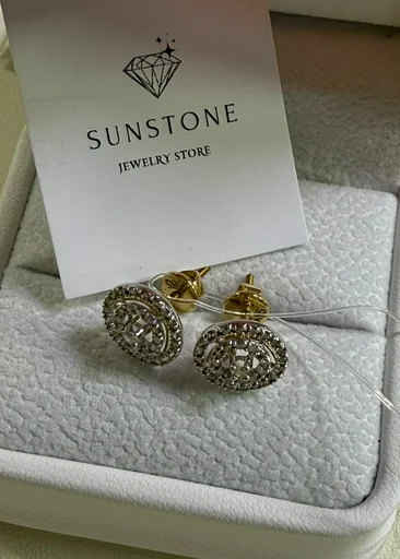 Серьги Sunstone S850 жёлтое золото 1.70гр 