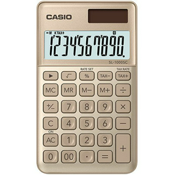 Калькулятор Casio SL-1000SC-GD-W-EP золотистый