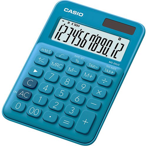 Калькулятор Casio MS-20UC-BU-W-EC голубой