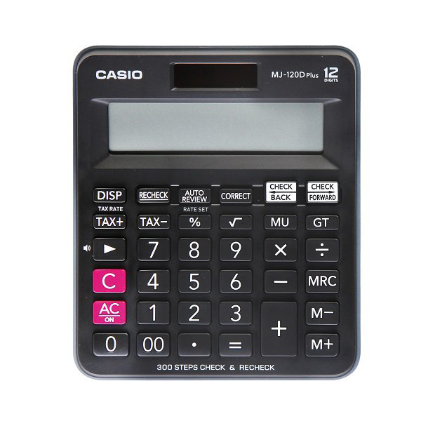Калькулятор Casio MJ-120DPLUS-W-EP черный купить,6578