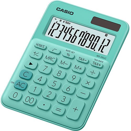 Калькулятор Casio MS-20UC-GN-W-EC зеленый