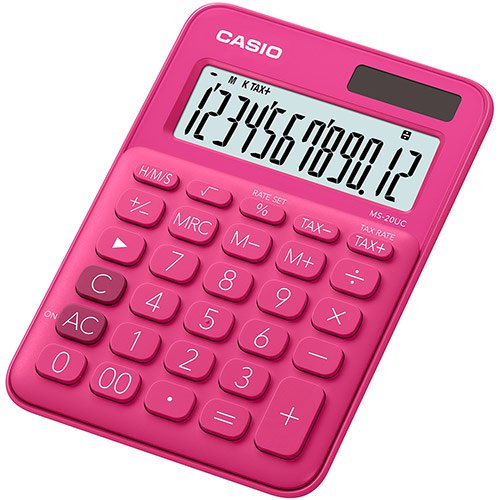 Калькулятор Casio MS-20UC-RD-W-EC розовый