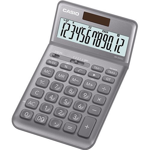 Калькулятор Casio JW-200SC-GY-W-EP серый