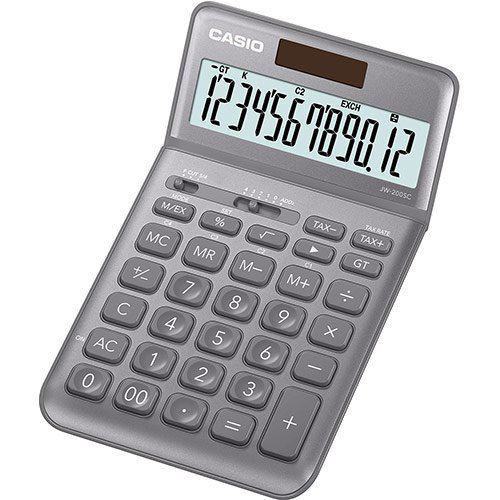 Калькулятор Casio JW-200SC-GY-W-EP серый