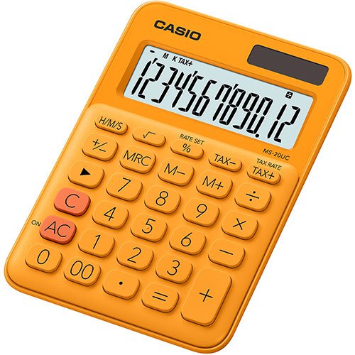 Калькулятор Casio MS-20UC-RG-W-EC оранжевый