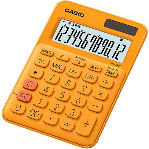 Калькулятор Casio MS-20UC-RG-W-EC оранжевый