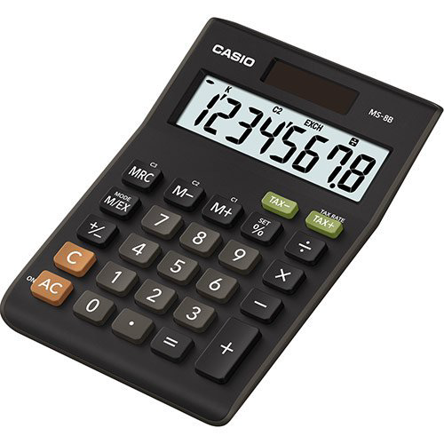 Калькулятор Casio MS-8B-S-EC черный