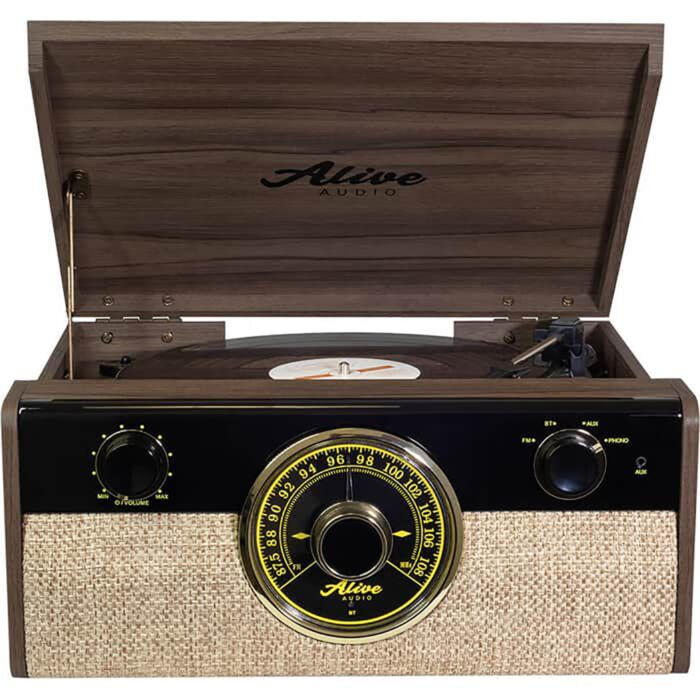 Виниловый проигрыватель Alive Audio Fusion Dark Wood c Bluetooth и FM-радио FSN-01-DW купить,NaN