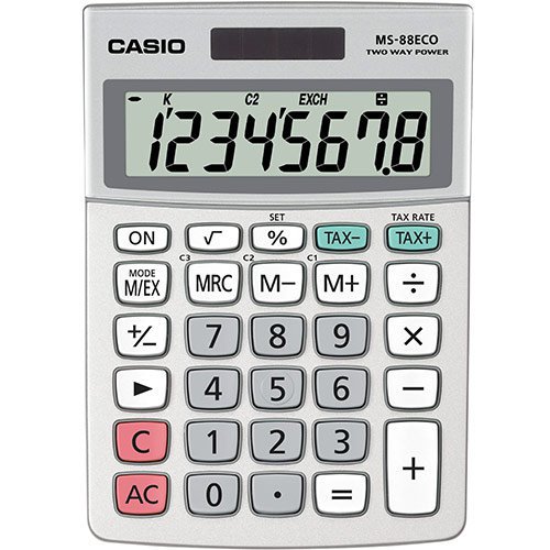 Калькулятор Casio MS-88ECO-W-EP белый