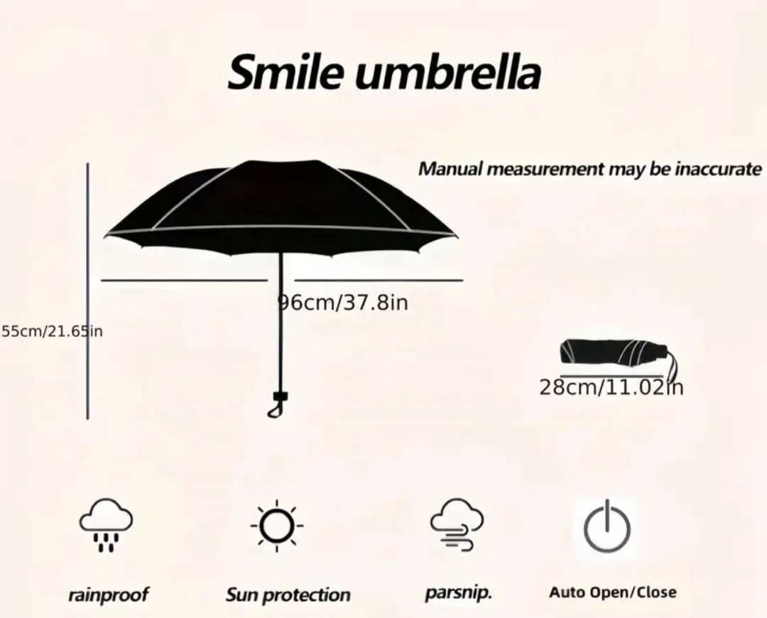Зонт Smile Umbrella черный - ForteMarket Зонт Smile Umbrella черный купить,0