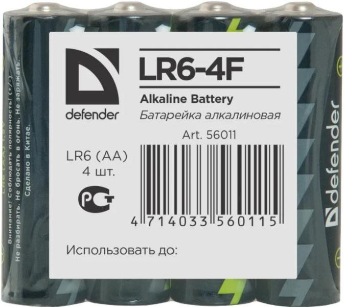 Батарейки Defender Alkaline LR6-4F 4шт  купить,NaN
