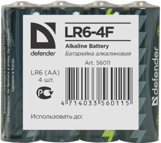 Батарейки Defender Alkaline LR6-4F 4шт  купить,NaN