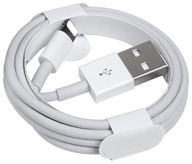 Кабель USB 2.0 (M), Lightning (M), 1 м, белый