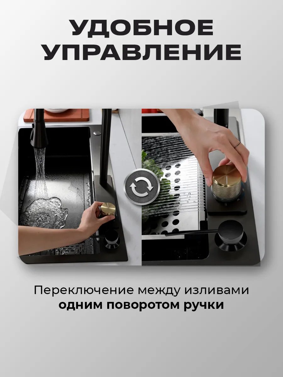 Кухонная мойка FY интегрированная 75х45х21 см, нержавеющая сталь, тон алюметаллик купить,0