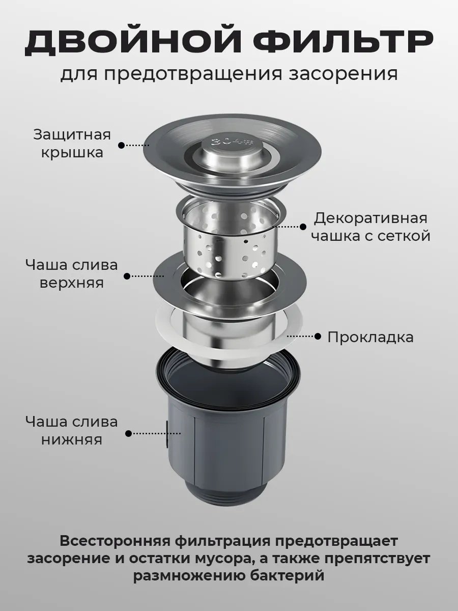 Кухонная мойка FY интегрированная 75х45х21 см, нержавеющая сталь, тон алюметаллик купить,0