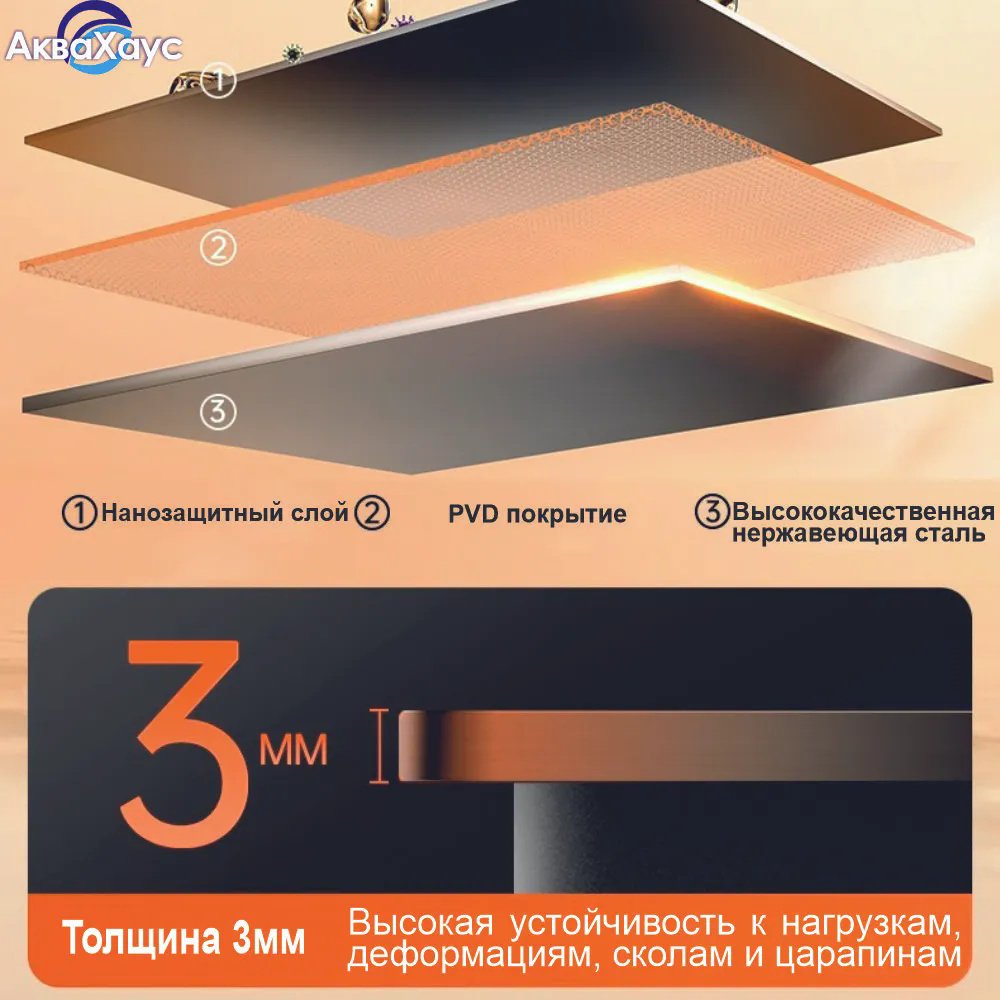 Кухонная мойка 174606124 врезная 60х45х22 см, нержавеющая сталь, тон дакар