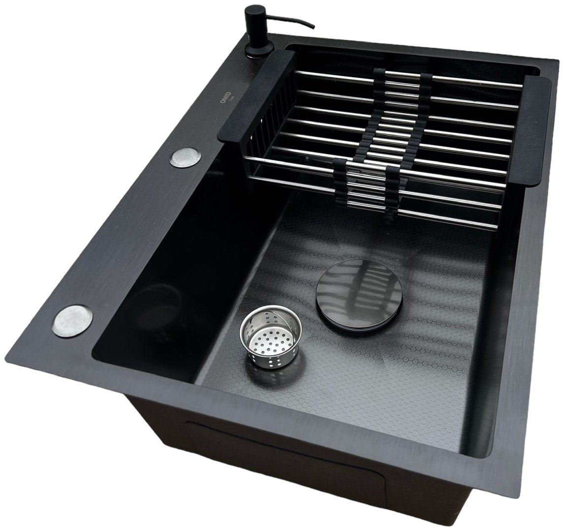 Кухонная мойка Medet Rakhym 65x45 LUXE BL врезная 65х45х23 см, нержавеющая сталь