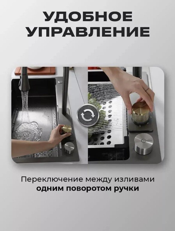 Кухонная мойка WIEKK 200339146 врезная 75х45х21 см, нержавеющая сталь, тон графитовый купить,0