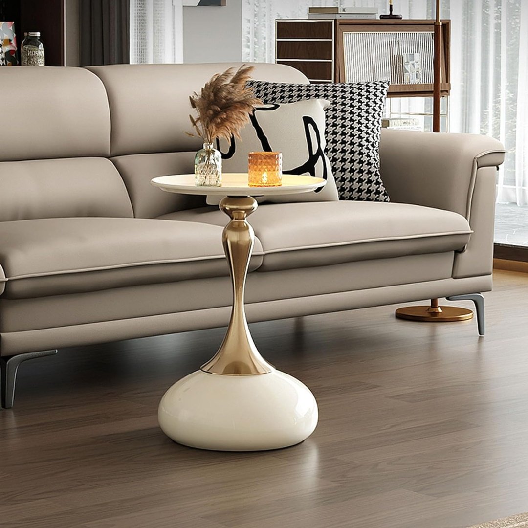 Журнальный столик CT008, 40x40x54 см, белый, золотой - ForteMarket Журнальный столик CT008, 40x40x54 см, белый, золотой купить,0