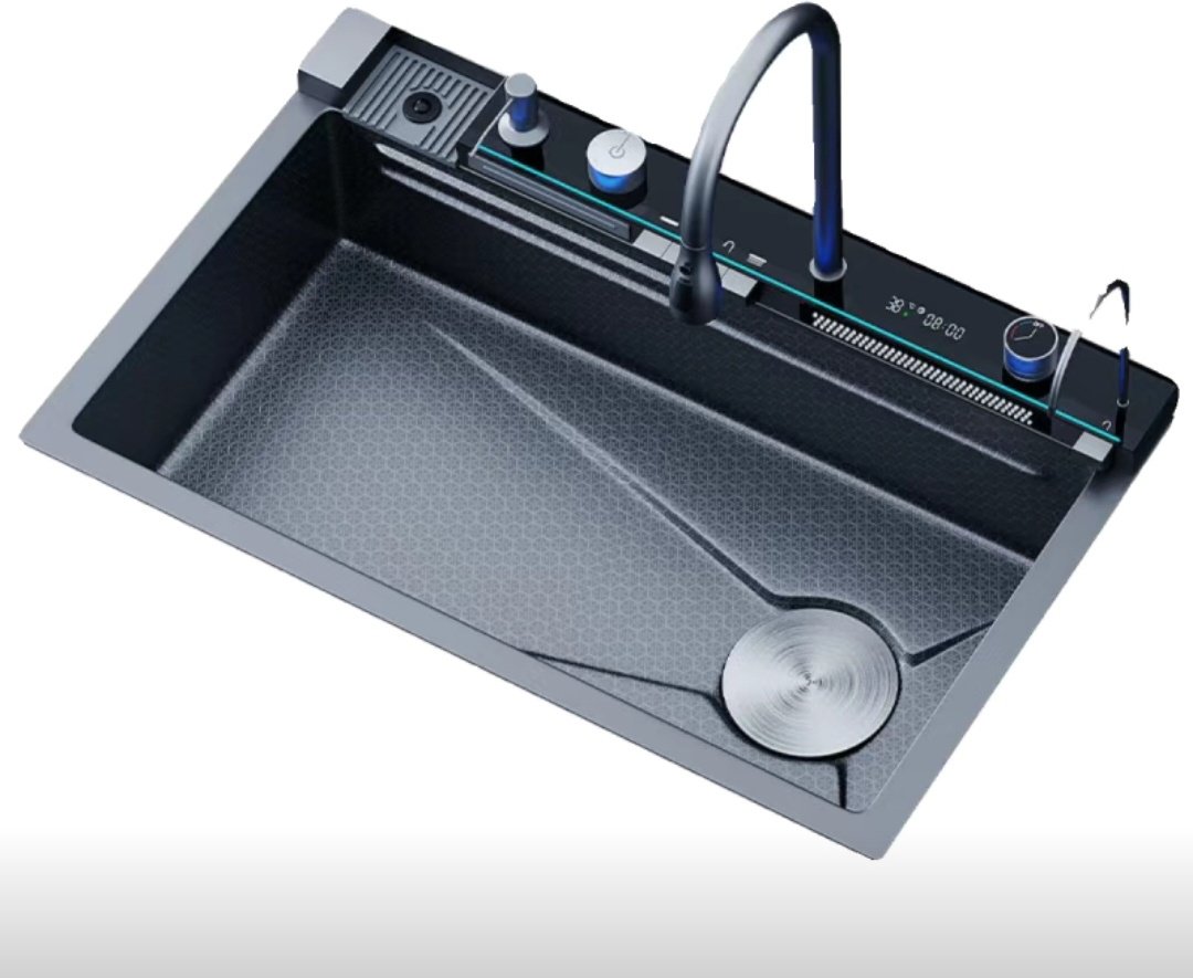 Кухонная мойка Moy0040 Черный графит врезная 75х45х21 см, нержавеющая сталь