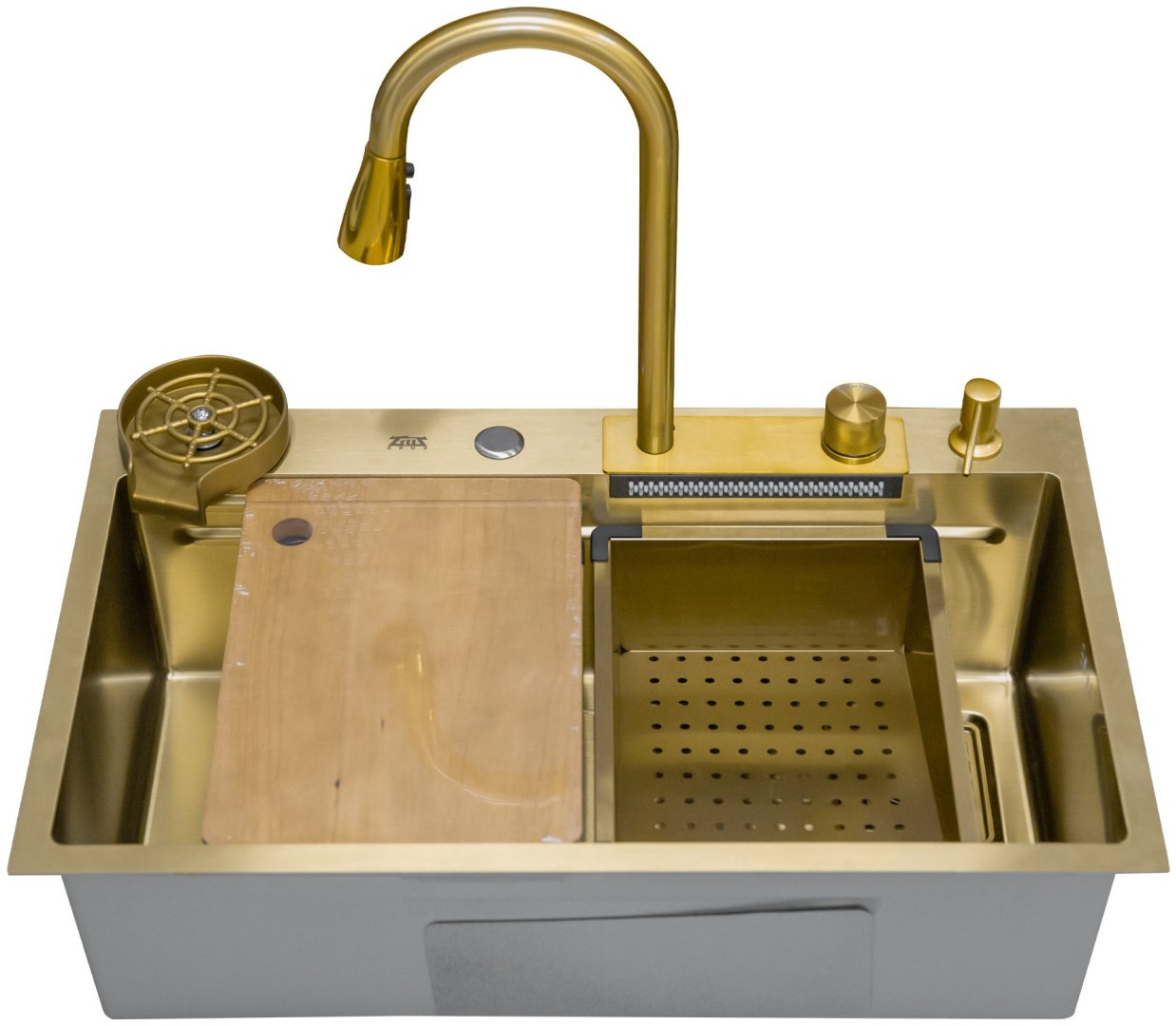 Кухонная мойка ZEUS 7545 Gold Золото врезная 75х45х22 см, нержавеющая сталь