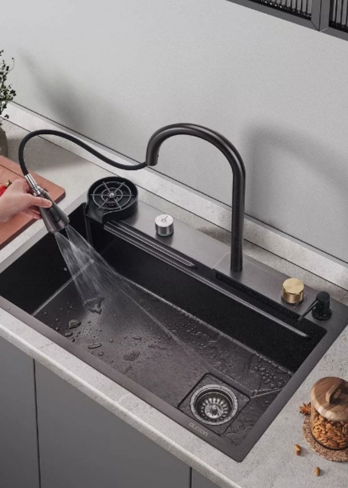 Кухонная мойка 7546HJ врезная 75х46х20 см, нержавеющая сталь