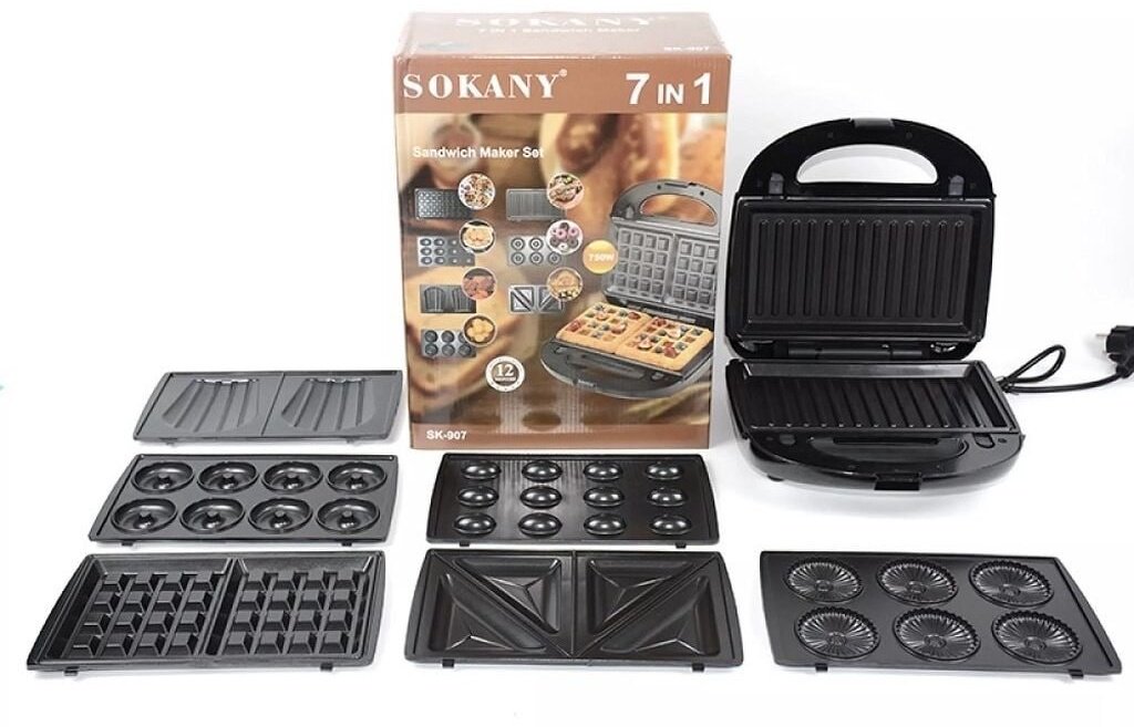 Вафельница SOKANY SK-907 черный купить,0