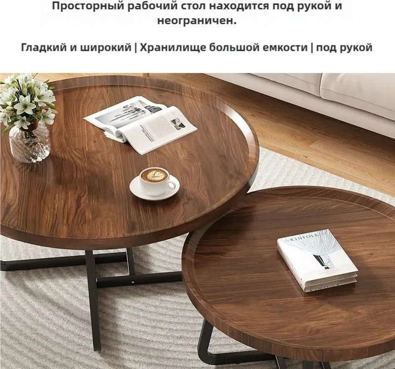 Журнальный столик 378406620, 70x70x46 см, коричневый купить,NaN