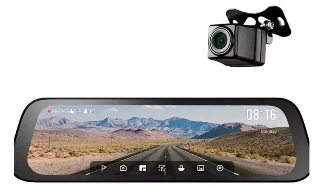 Видеорегистратор автомобильный 70mai Rearview Dash Cam S500 Set, Black