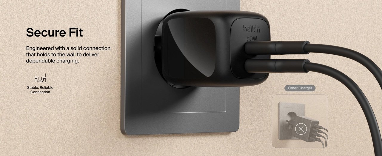 Зарядное устройство Belkin WCH019KQBK USB Type-C 50 Вт черный - ForteMarket Зарядное устройство Belkin WCH019KQBK USB Type-C 50 Вт черный купить,18660