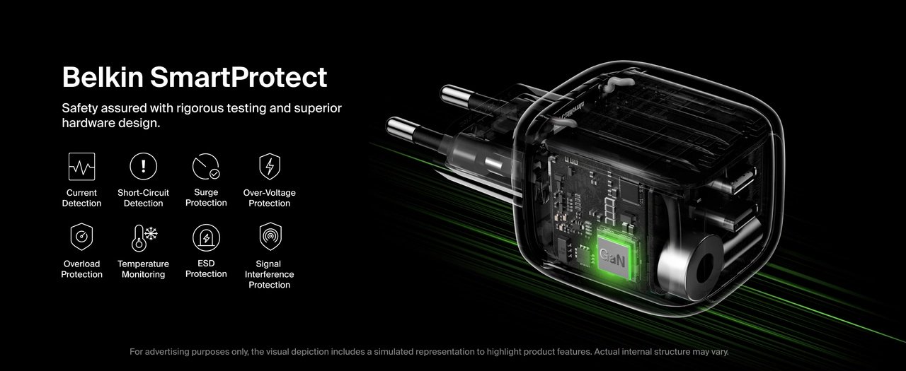 Зарядное устройство Belkin WCH019KQBK USB Type-C 50 Вт черный - ForteMarket Зарядное устройство Belkin WCH019KQBK USB Type-C 50 Вт черный купить,18660