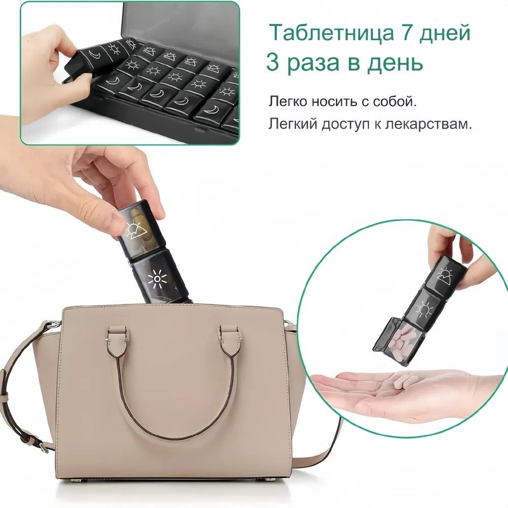 Таблетница 21 отделений - ForteMarket Таблетница 21 отделений купить,0