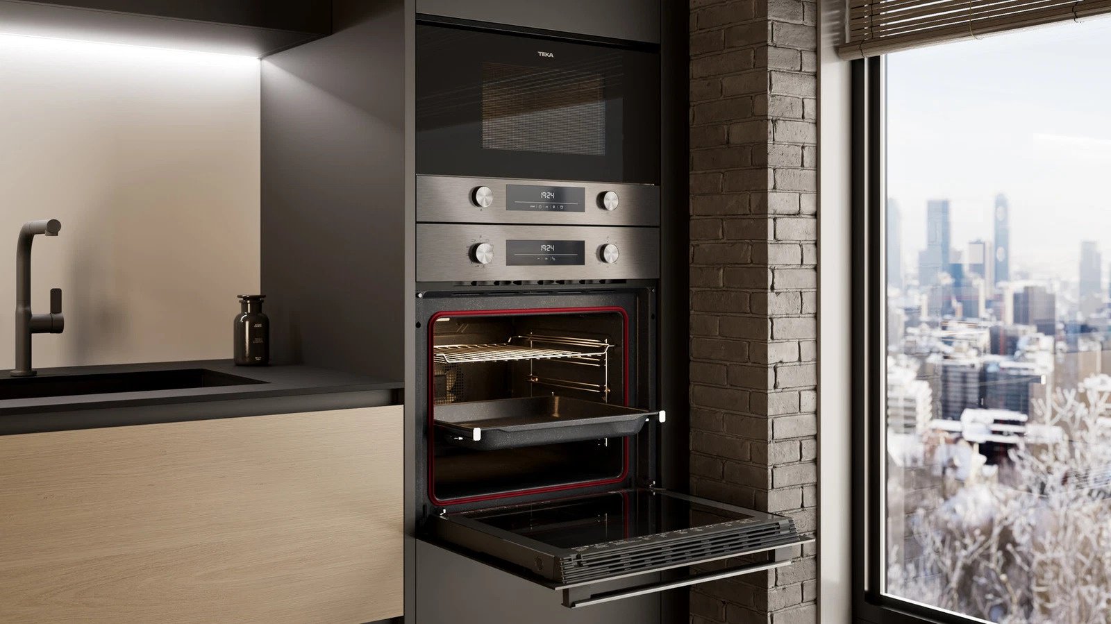 Духовой шкаф TEKA HSB 6350 SS черный, стальной