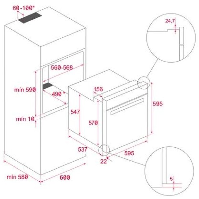 Духовой шкаф TEKA HSB 6350 SS черный, стальной купить,329900